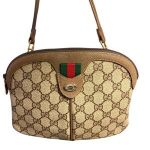 Authentic Vintage Gucci GG Supreme Web Sherry Line Domed Shoulder /Crossbody Bag